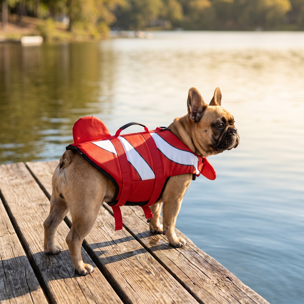 Dog Life Jacket for French Bulldogs with Chin Float & Grab Handle