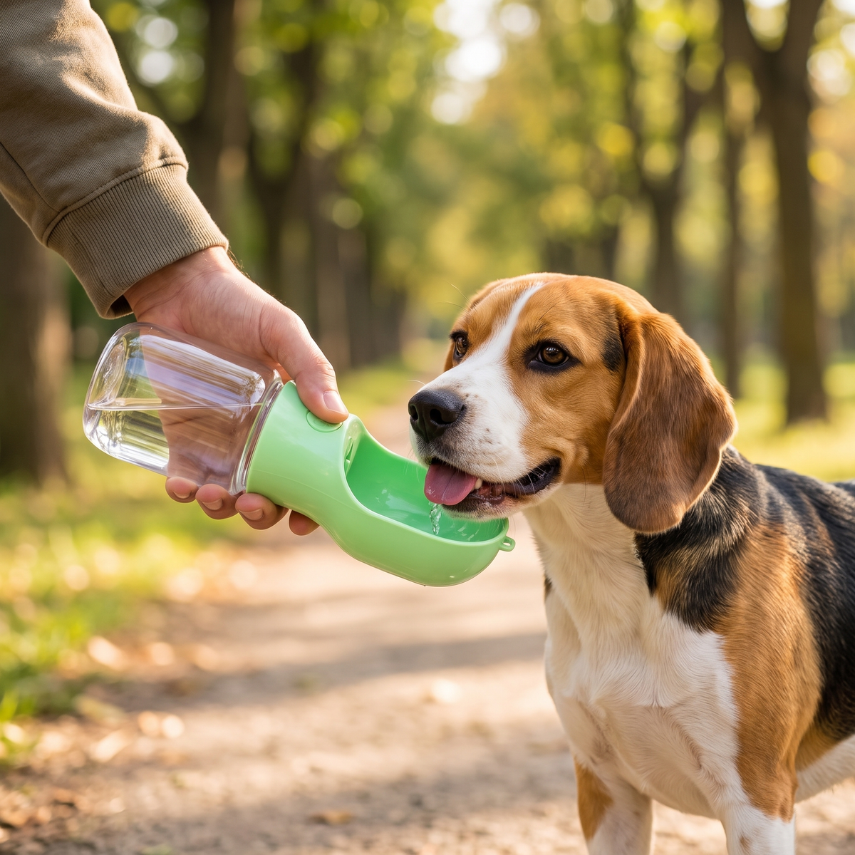 Dog Water Bottle with Food Container, 2-in-1 for Walks & Hikes