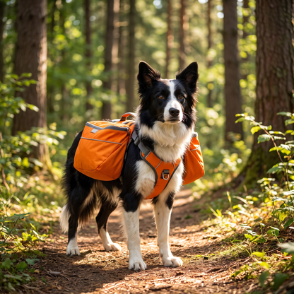 Dog Backpack for Hiking, Saddlebag Harness for Camping Trips