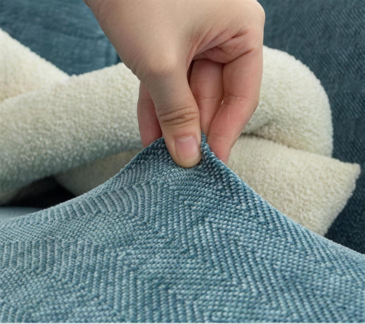 Blue soft stretch fabric