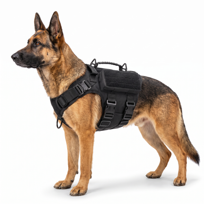 Tactical Dog Harness for Large Dogs, Hiking & Training Vest