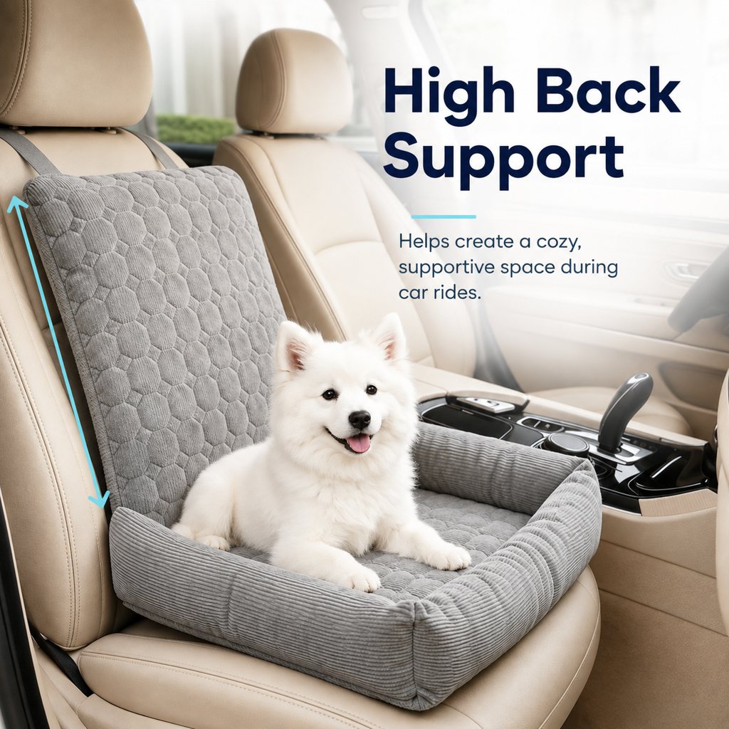 Dog Car Seat for Small Dogs & Cats, High Back Corduroy Booster