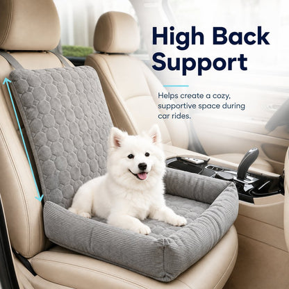 Dog Car Seat for Small Dogs & Cats, High Back Corduroy Booster