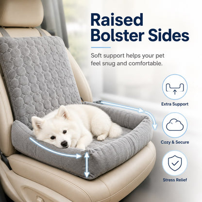Dog Car Seat for Small Dogs & Cats, High Back Corduroy Booster