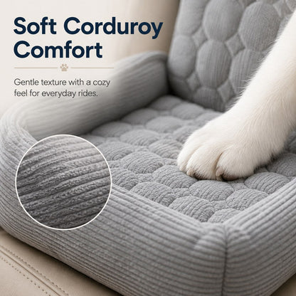Dog Car Seat for Small Dogs & Cats, High Back Corduroy Booster