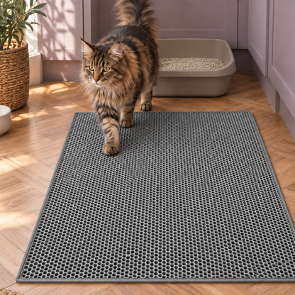 Smart Double-Layer Honeycomb Litter Mat for Clean Floors
