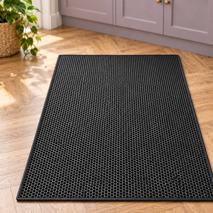 Smart Double-Layer Honeycomb Litter Mat for Clean Floors