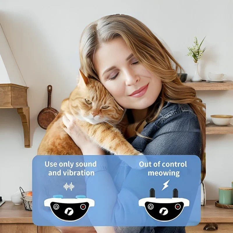 Adjustable Cat Training Collar with Gentle Sound and Vibration Feedback