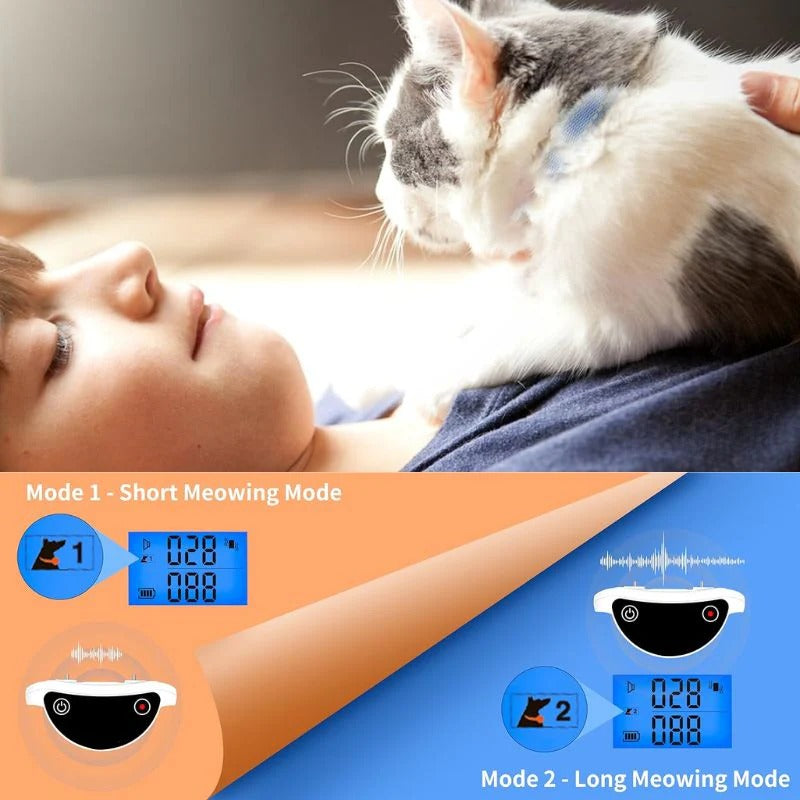 Adjustable Cat Training Collar with Gentle Sound and Vibration Feedback