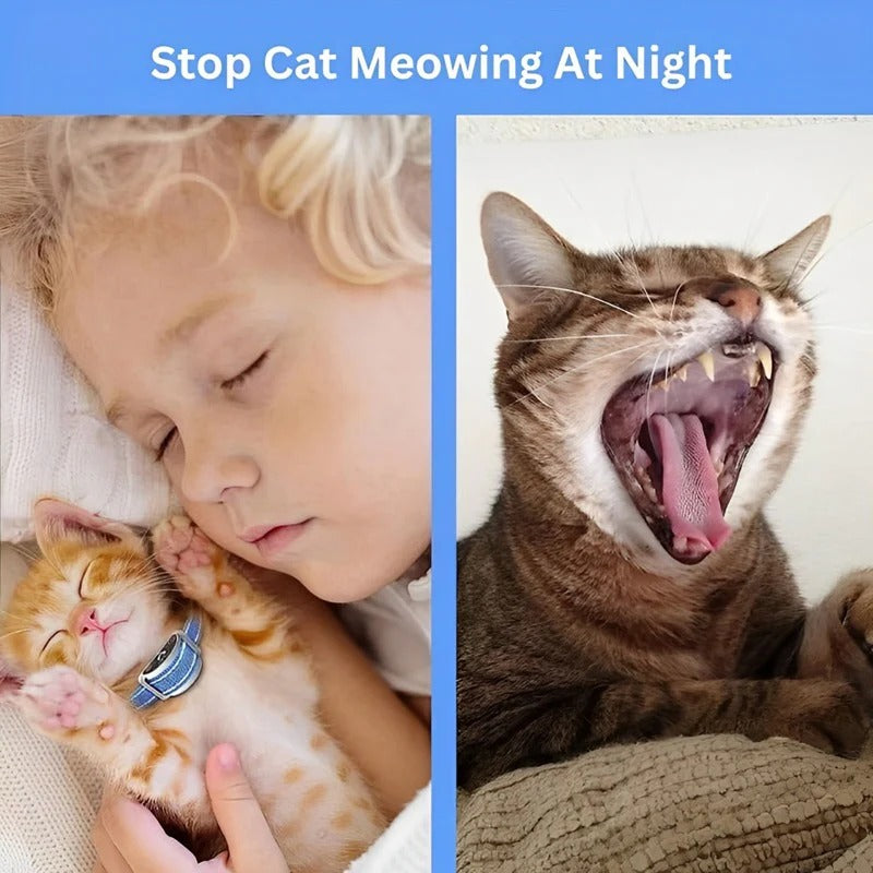 Adjustable Cat Training Collar with Gentle Sound and Vibration Feedback