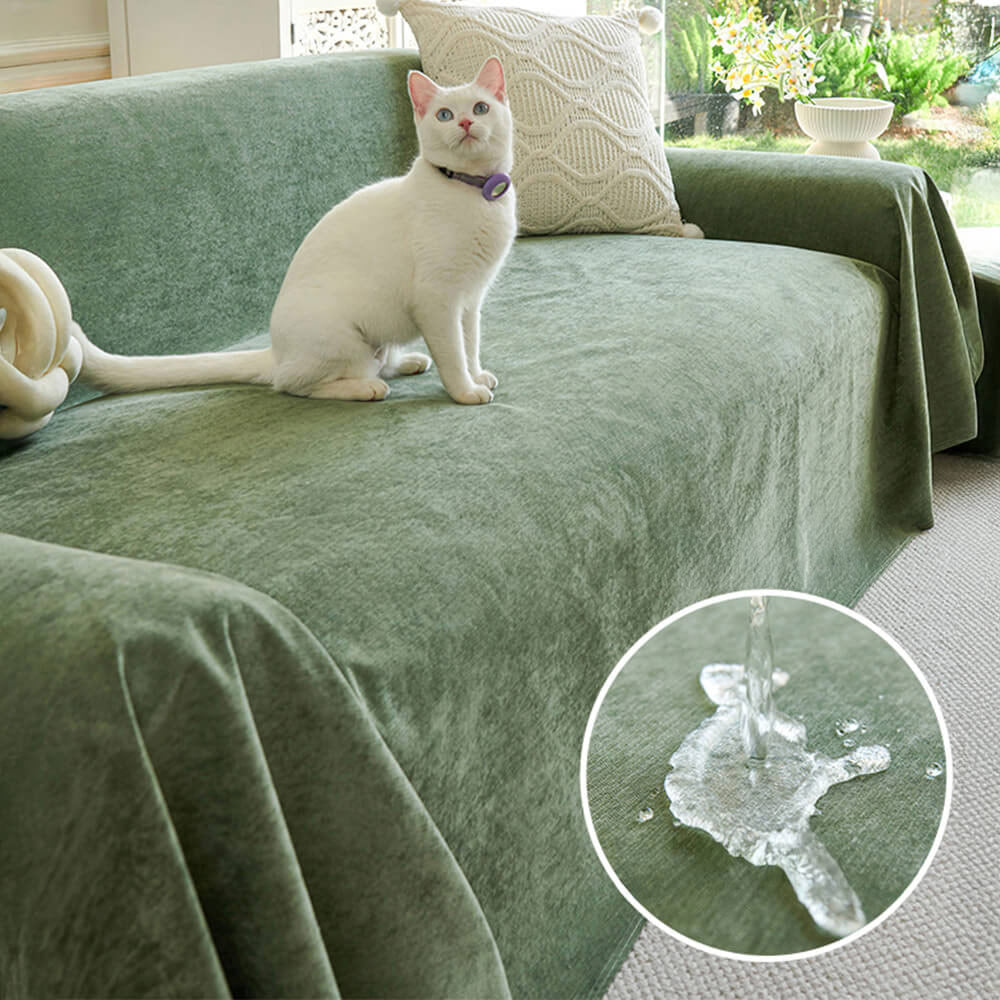 Luxuriously Soft, Waterproof Armchair Cover — Scratch-Resistant, Non-Linting Throw Slipcover