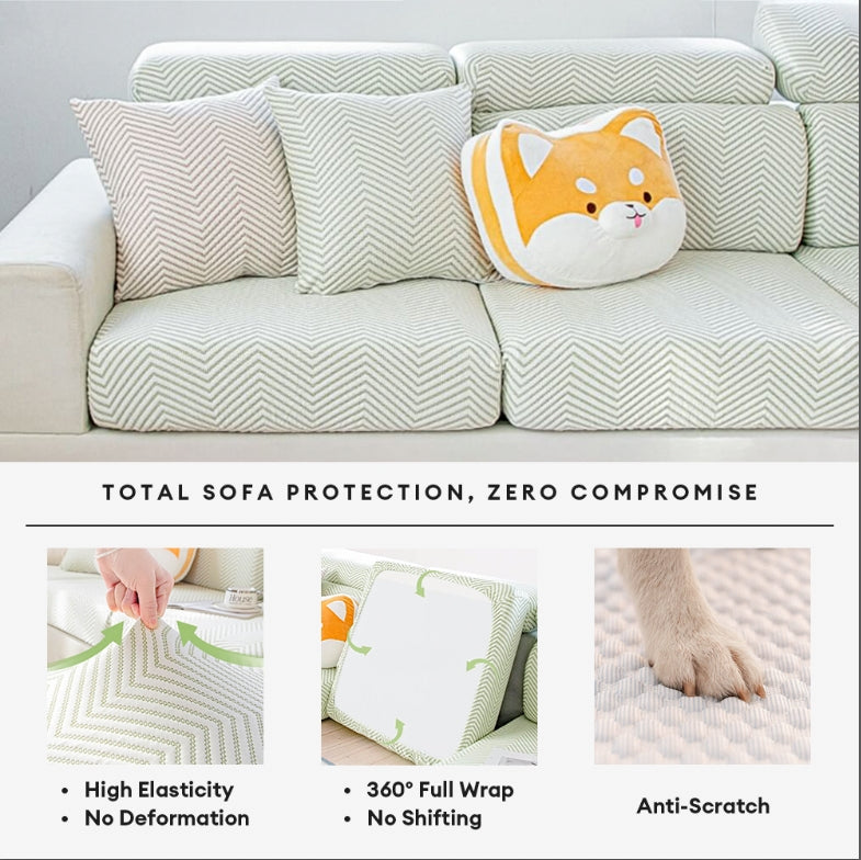 Cooling Ice-Silk Stretch Full-Wrap Sofa Cover for Complete Protection — Magic Couch Cover