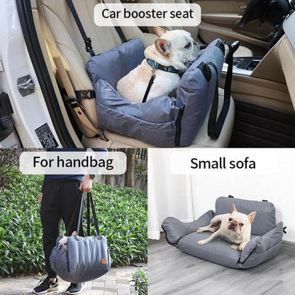 3-in-1 Dog Car Seat – Waterproof Booster Seat with Safety Belt