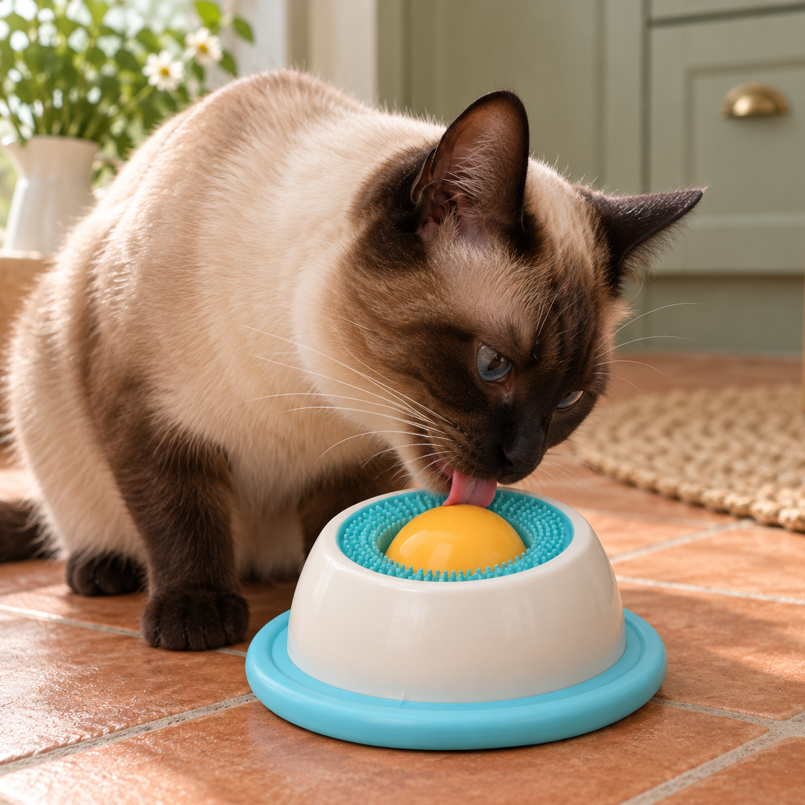 Engaging Textured Lick Mat Slow Feeder for Calm Mealtimes
