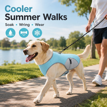 Dog Cooling Vest, Evaporative Wet-to-Cool Jacket for Summer