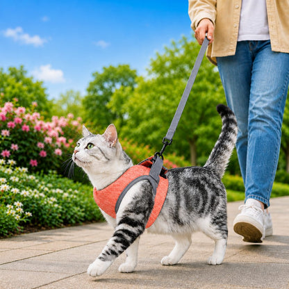 Cat Harness and Leash Set for Outdoor Walks, Lightweight
