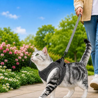 Cat Harness and Leash Set for Outdoor Walks, Lightweight