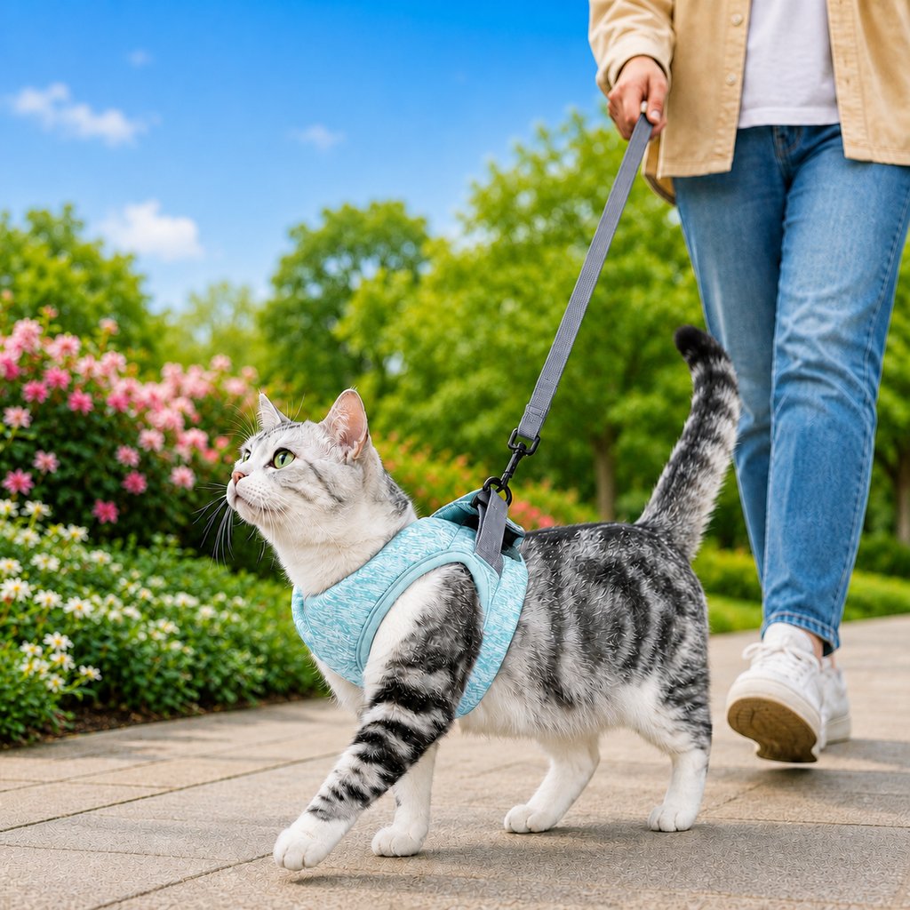 Cat Harness and Leash Set for Outdoor Walks, Lightweight