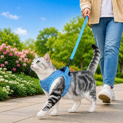 Cat Harness and Leash Set for Outdoor Walks, Lightweight