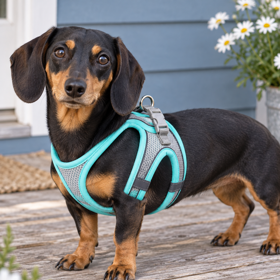 Comfy Reflective Mesh Harness & Leash Set for Safer Walks