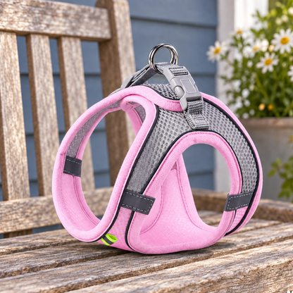 Comfy Reflective Mesh Harness & Leash Set for Safer Walks