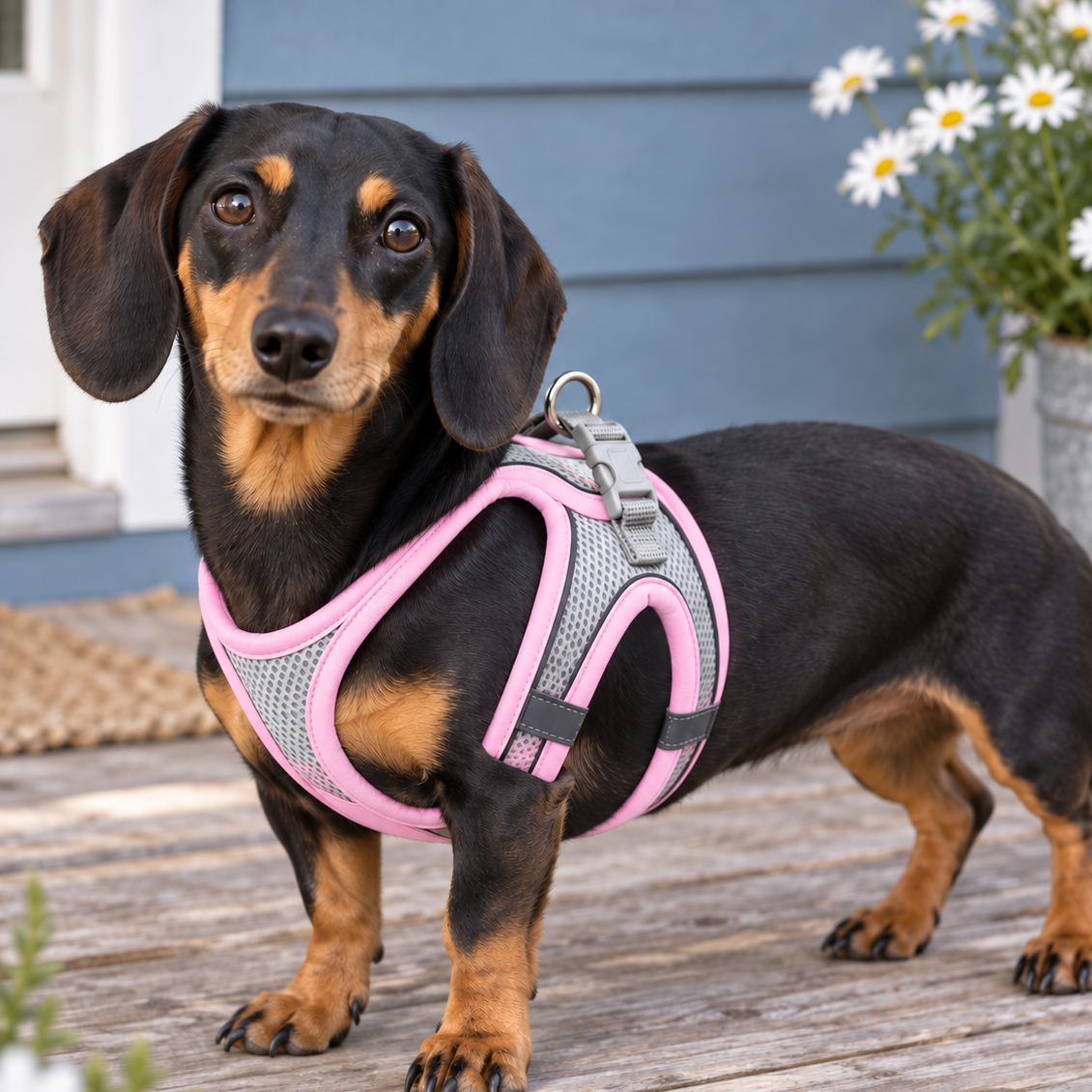 Comfy Reflective Mesh Harness & Leash Set for Safer Walks