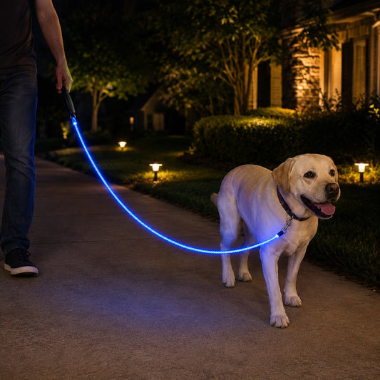 Light Up Dog Leash, USB Rechargeable LED for Night Walks