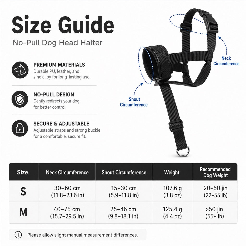 No Pull Dog Head Halter, Padded & Adjustable for Walks