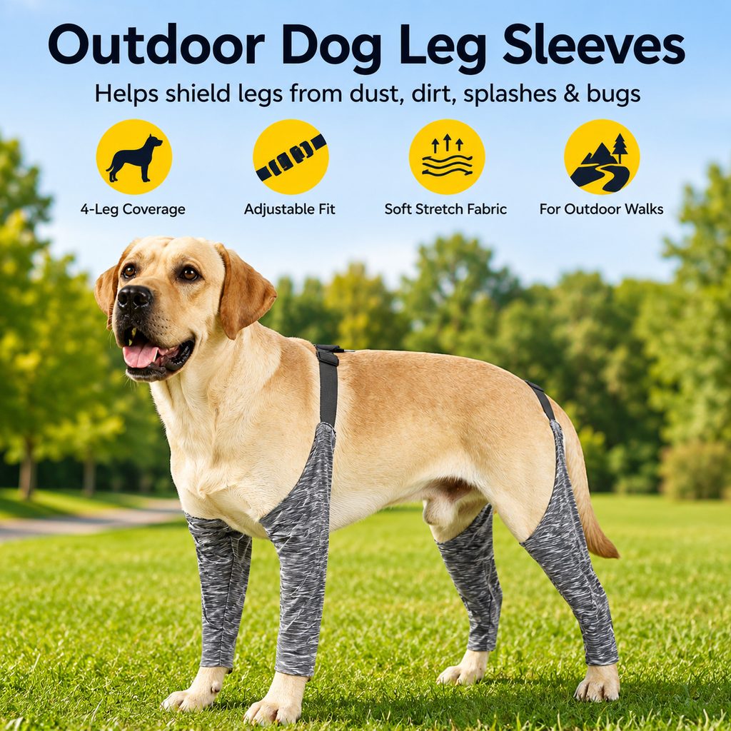 Dog Leg Covers for Walks, 4-Leg Sleeves Keep Legs Clean
