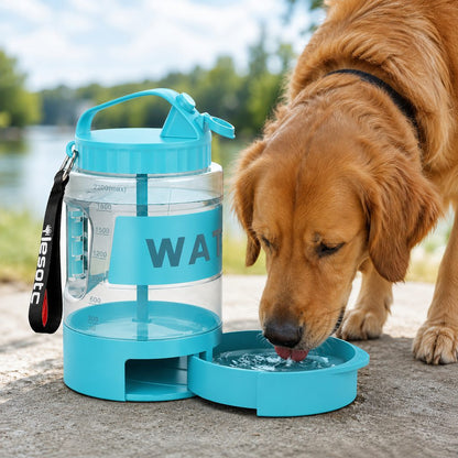 Dog Water Bottle for Hiking, 74 fl oz with Pull-Out Bowl