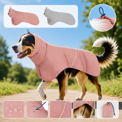 Dog Raincoat with Hood, Lightweight Sun & Rain Cape