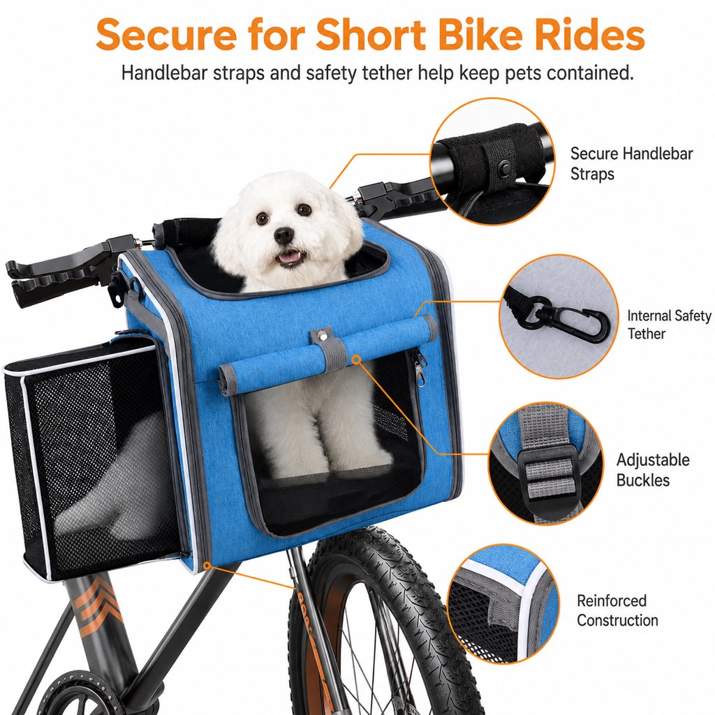 Bike Pet Carrier Backpack, Expandable 4-in-1 for Cats & Small Dogs