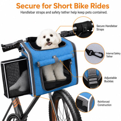 Bike Pet Carrier Backpack, Expandable 4-in-1 for Cats & Small Dogs