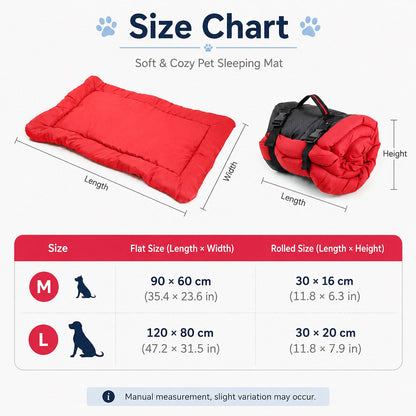 Portable Dog Bed for Camping & Car Travel, Roll-Up Mat