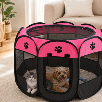 Portable Dog Playpen, Foldable with Carry Bag for Travel & Camping