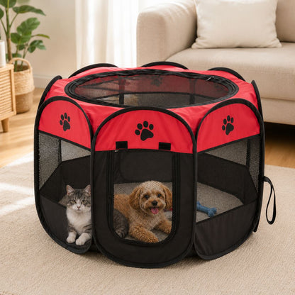 Portable Dog Playpen, Foldable with Carry Bag for Travel & Camping