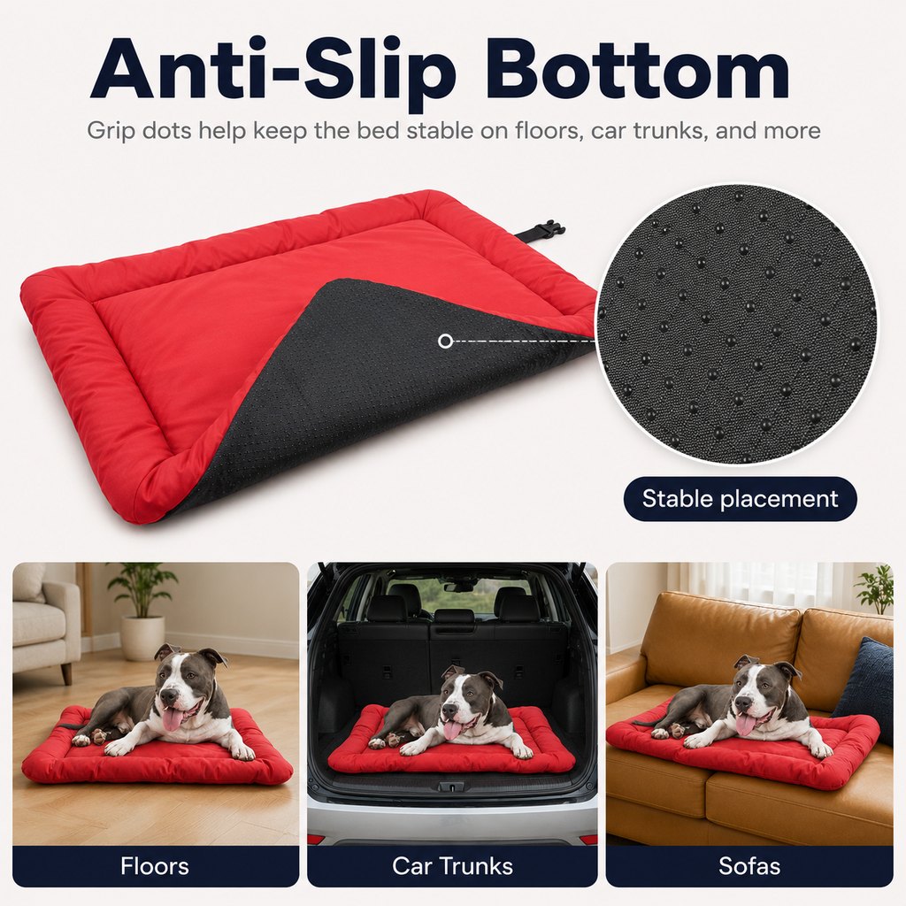 Portable Dog Bed for Camping & Car Travel, Roll-Up Mat
