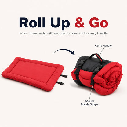 Portable Dog Bed for Camping & Car Travel, Roll-Up Mat