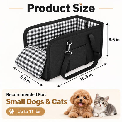 Console Dog Car Seat for Small Dogs & Cats Up to 11 lb