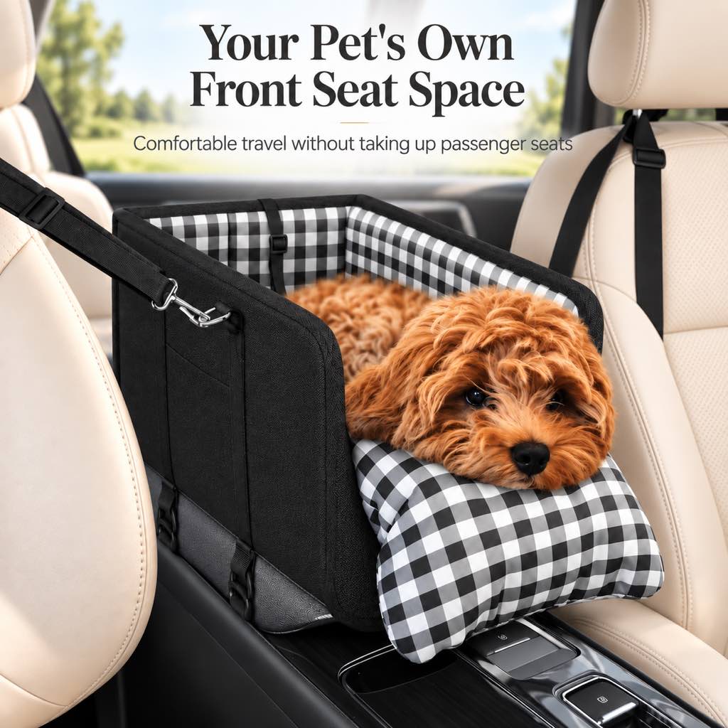 Console Dog Car Seat for Small Dogs & Cats Up to 11 lb