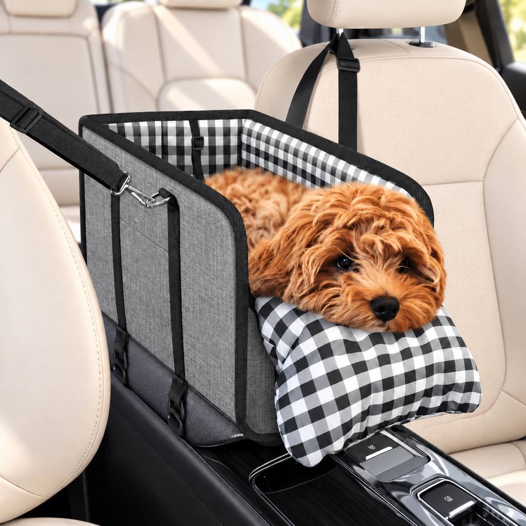 Console Dog Car Seat for Small Dogs & Cats Up to 11 lb