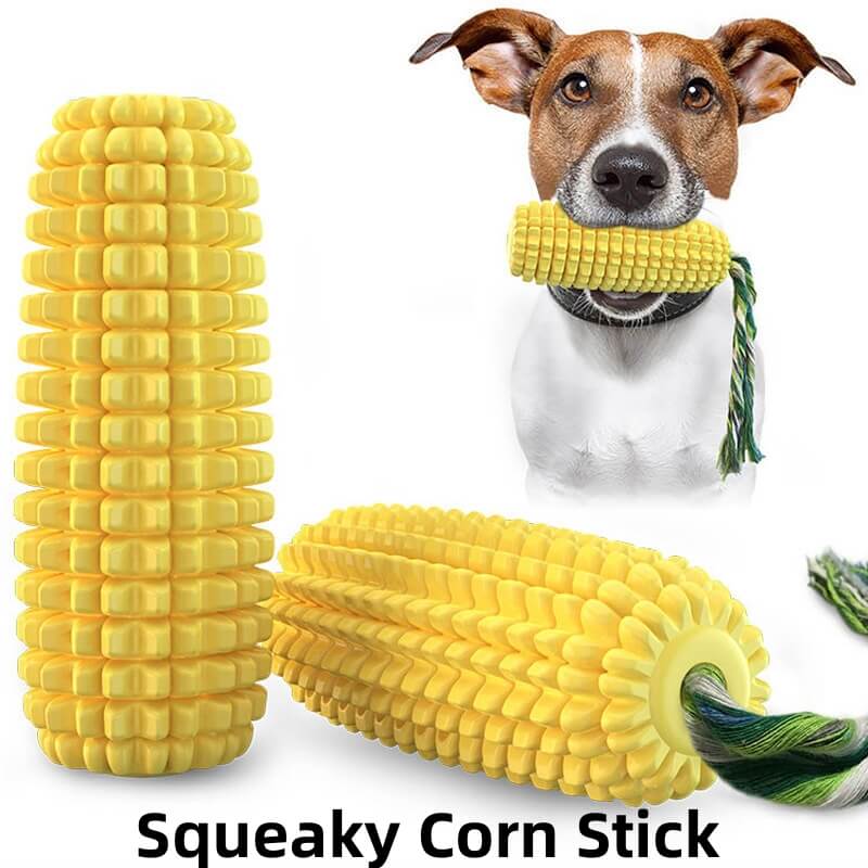 Dog Corn Chew Toy | Dental Cleaning Stick – Tough Rubber Design
