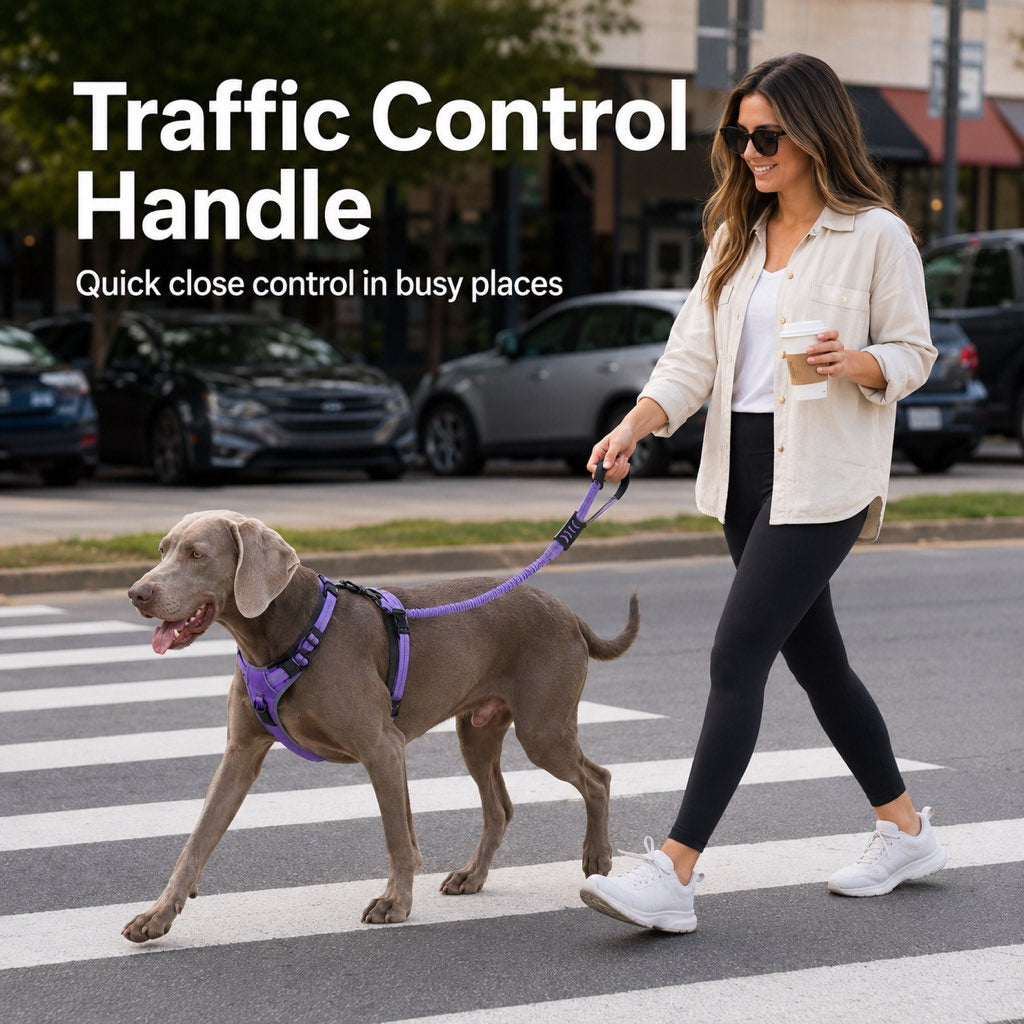 Dog Seat Belt Leash for Car, Reflective Bungee Tether