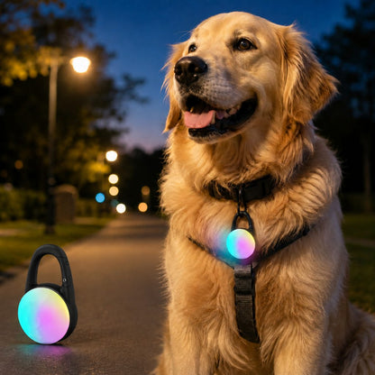 Dog Collar Light, Rechargeable Clip-On LED for Night Walks