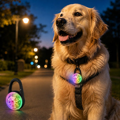 Dog Collar Light, Rechargeable Clip-On LED for Night Walks
