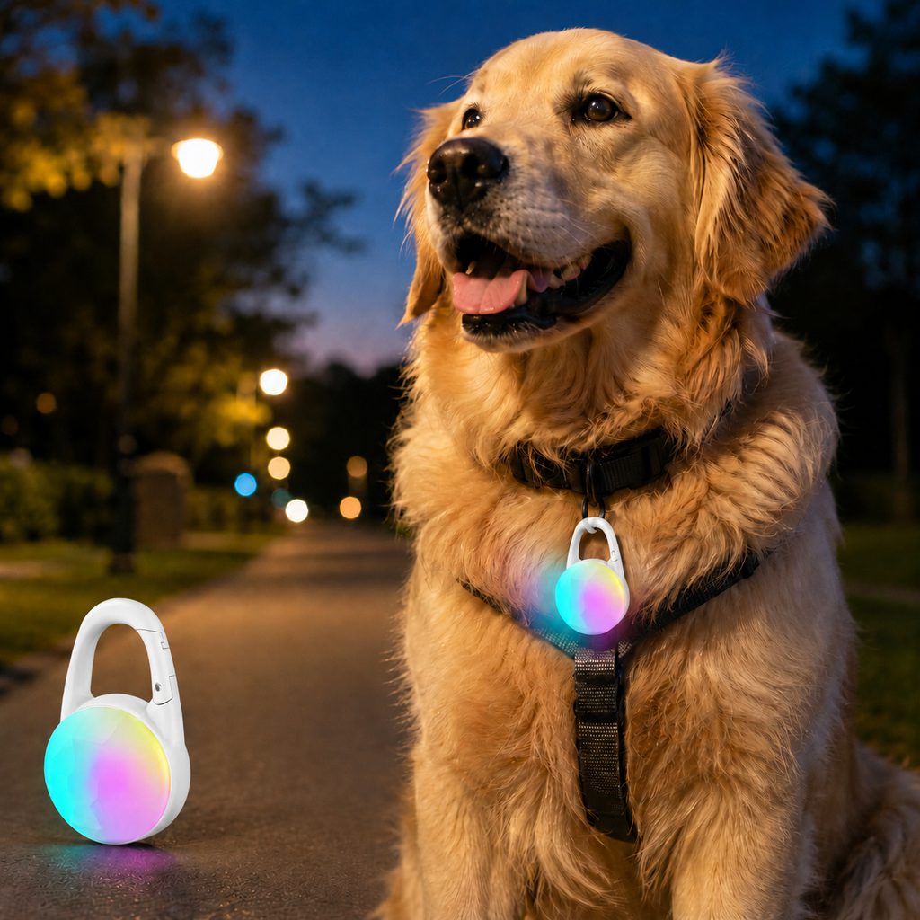 Dog Collar Light, Rechargeable Clip-On LED for Night Walks