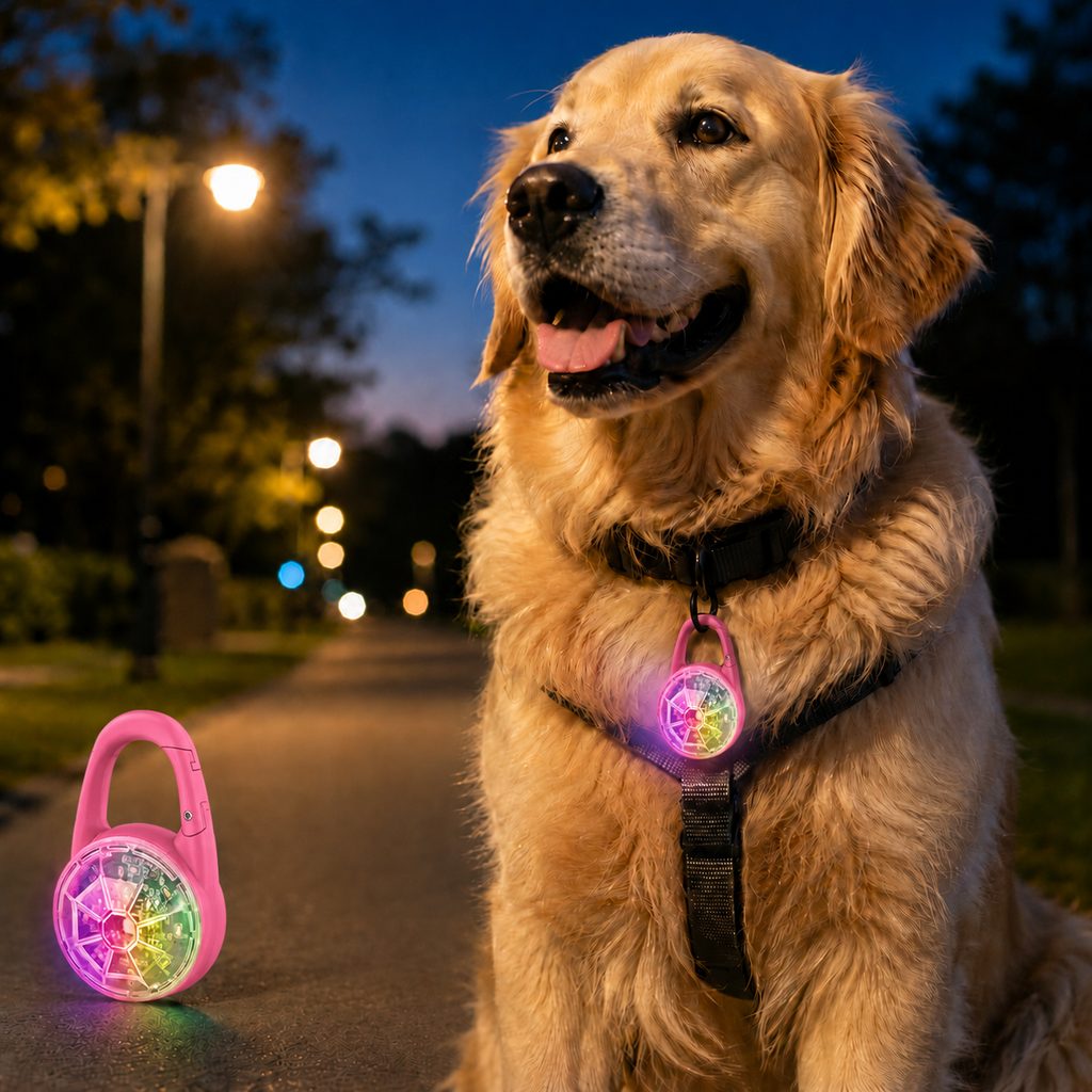 Dog Collar Light, Rechargeable Clip-On LED for Night Walks