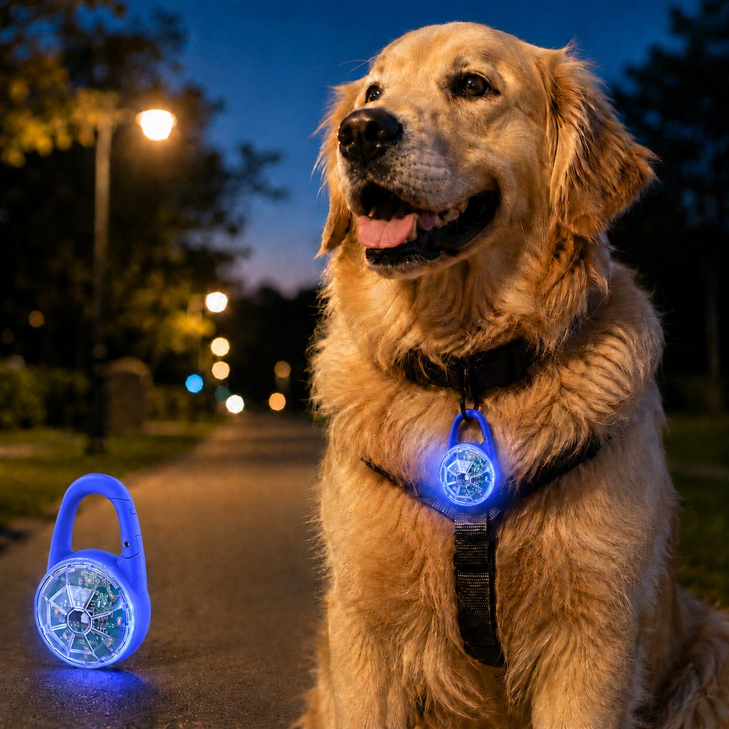 Dog Collar Light, Rechargeable Clip-On LED for Night Walks