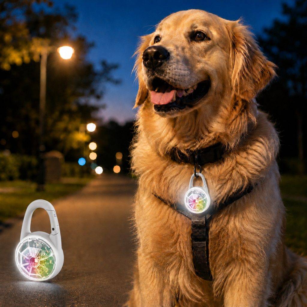 Dog Collar Light, Rechargeable Clip-On LED for Night Walks