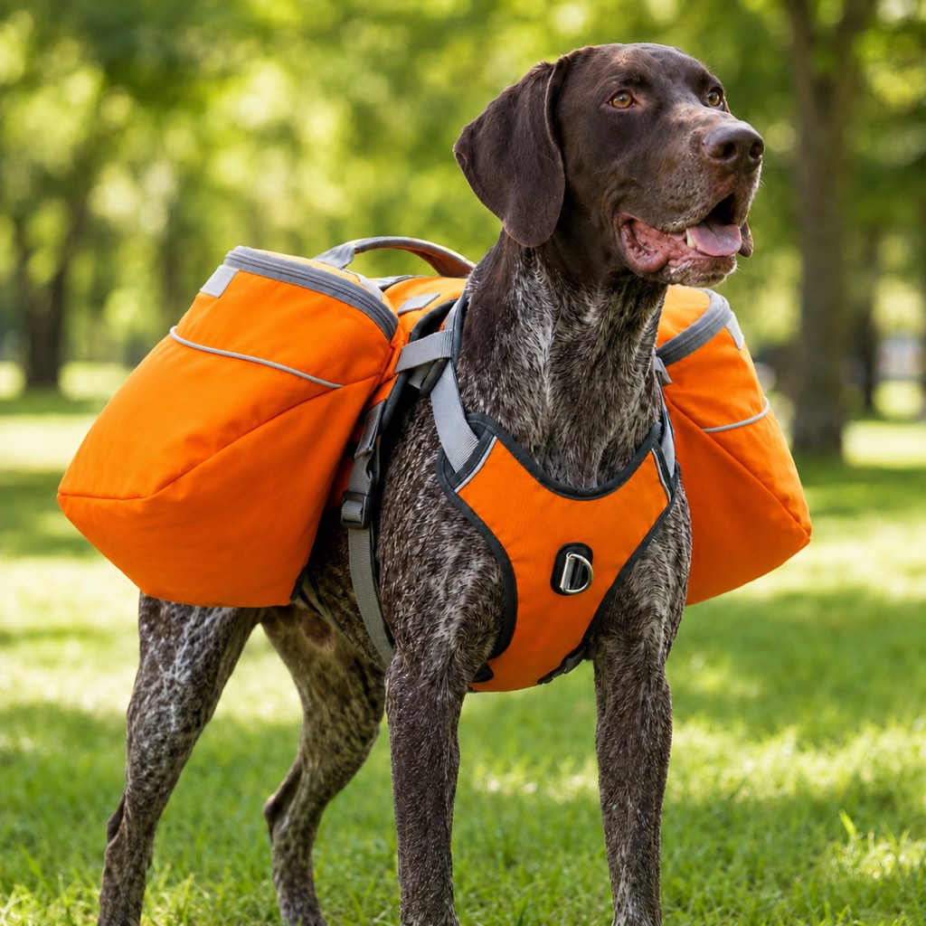 Dog Backpack for Hiking, Saddlebag Harness for Camping Trips